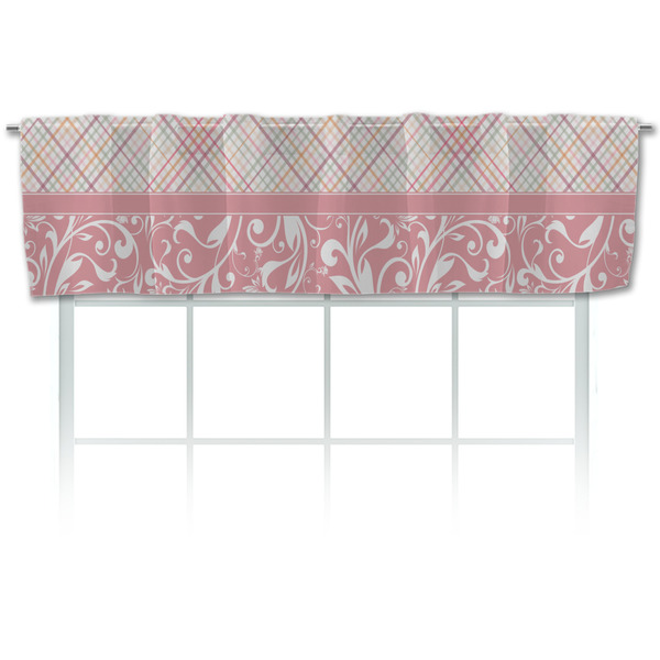 Custom Modern Plaid & Floral Valance