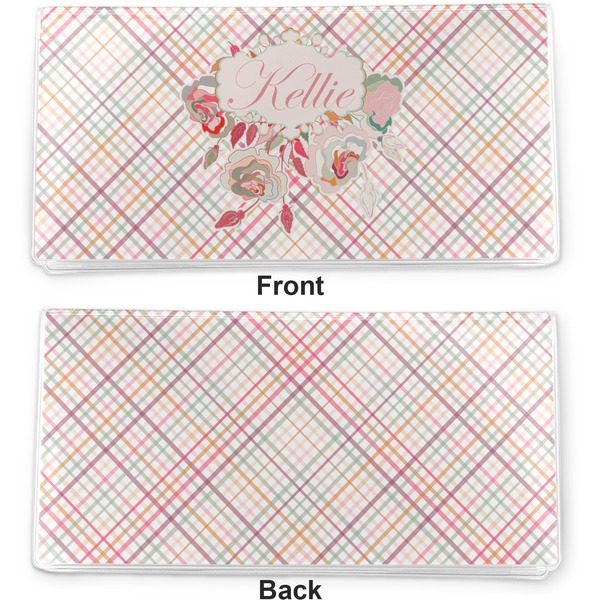 Modern Plaid & Floral Vinyl Check Book Cover - Front and Back