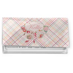 Modern Plaid & Floral Vinyl Checkbook Cover (Personalized)