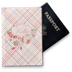 Modern Plaid & Floral Vinyl Passport Holder (Personalized)