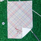 Modern Plaid & Floral Waffle Weave Golf Towel - In Context