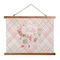 Modern Plaid & Floral Wall Hanging Tapestry - Wide (Personalized)