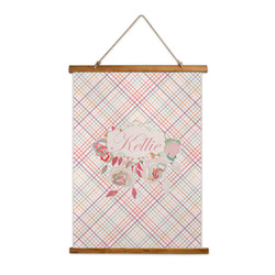 Modern Plaid & Floral Wall Hanging Tapestry (Personalized)