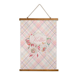 Modern Plaid & Floral Wall Hanging Tapestry (Personalized)