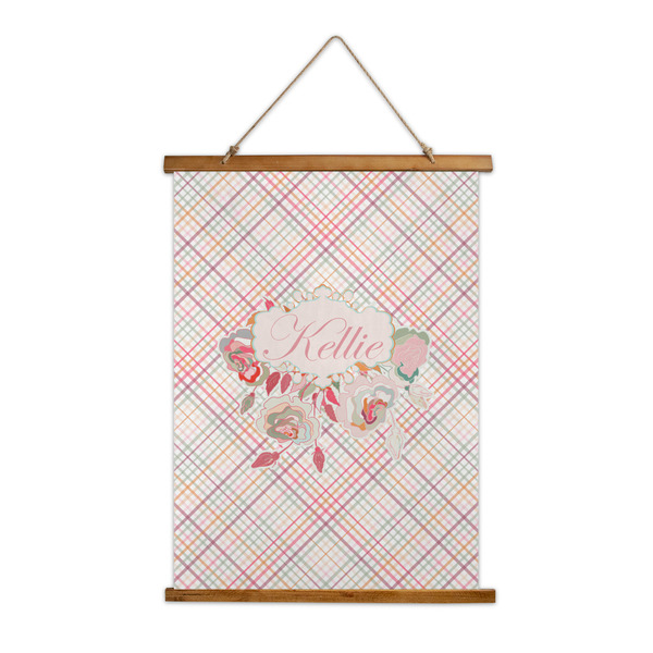 Custom Modern Plaid & Floral Wall Hanging Tapestry (Personalized)