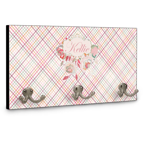 Modern Plaid & Floral Coat Hanger Main