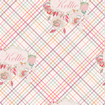 Modern Plaid & Floral Wallpaper & Surface Covering (Water Activated 24"x 24" Sample)