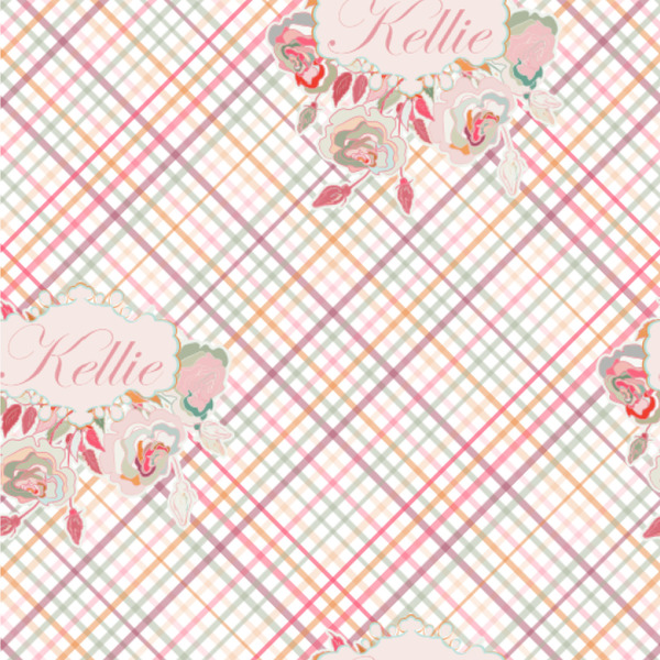 Custom Modern Plaid & Floral Wallpaper & Surface Covering (Water Activated 24"x 24" Sample)