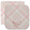 Modern Plaid & Floral Facecloth / Wash Cloth (Personalized)
