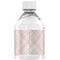 Modern Plaid & Floral Water Bottle Label - Back View