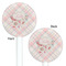 Modern Plaid & Floral White Plastic 5.5" Stir Stick - Double Sided - Round - Front & Back