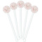 Modern Plaid & Floral White Plastic 5.5" Stir Stick - Fan View