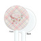 Modern Plaid & Floral White Plastic 5.5" Stir Stick - Single Sided - Round - Front & Back