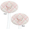 Modern Plaid & Floral White Plastic 7" Stir Stick - Double Sided - Oval - Front & Back