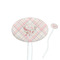 Modern Plaid & Floral White Plastic 7" Stir Stick - Oval - Closeup