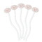 Modern Plaid & Floral White Plastic 7" Stir Stick - Oval - Fan
