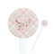 Modern Plaid & Floral 7" Round Plastic Stir Sticks - White - Single Sided (Personalized)