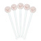 Modern Plaid & Floral White Plastic 7" Stir Stick - Round - Fan View