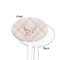 Modern Plaid & Floral White Plastic 7" Stir Stick - Single Sided - Oval - Front & Back