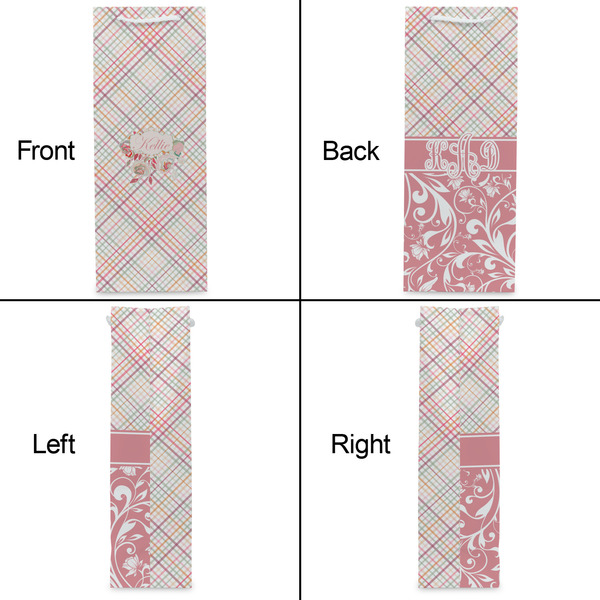 Modern Plaid & Floral Wine Gift Bag - Gloss - Approval