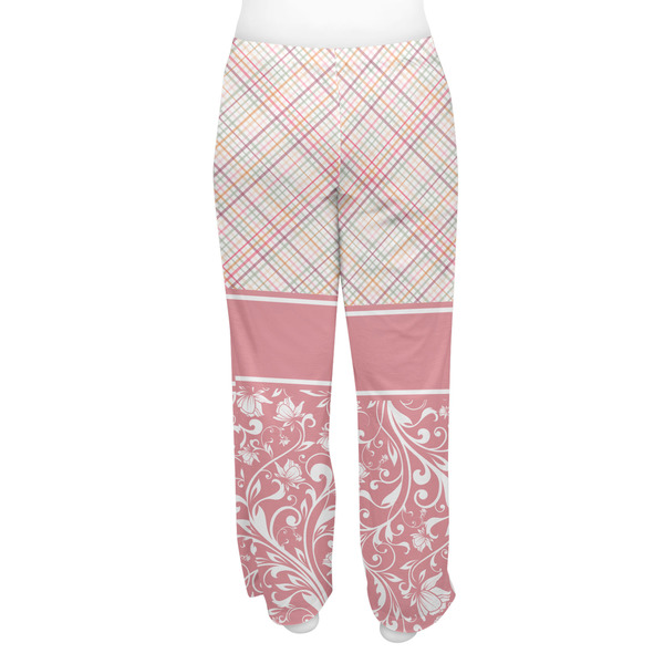 Modern Plaid & Floral Women's Pj on model - Back
