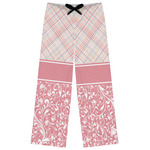 Modern Plaid & Floral Womens Pajama Pants - XL