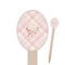 Modern Plaid & Floral Oval Wooden Food Picks (Personalized)