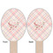 Modern Plaid & Floral Wooden Food Pick - Oval - Double Sided - Front & Back