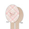 Modern Plaid & Floral Wooden Food Pick - Oval - Single Sided - Front & Back