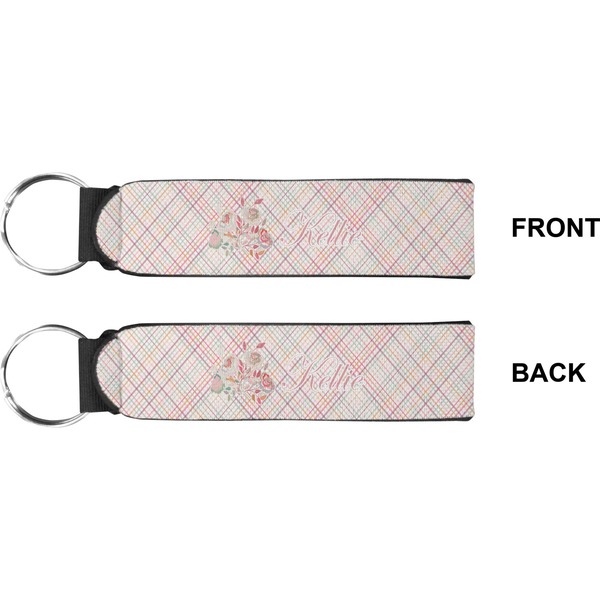 Modern Plaid & Floral Wristlet (Front + Back)
