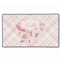 Modern Plaid & Floral XXL Gaming Mouse Pad - 24" x 14" (Personalized)