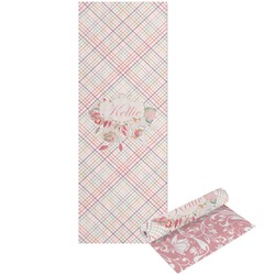 Modern Plaid & Floral Yoga Mat - Printed Front and Back (Personalized)