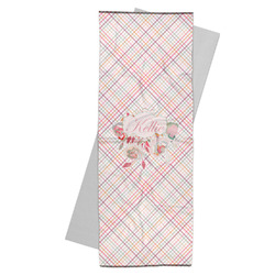 Modern Plaid & Floral Yoga Mat Towel (Personalized)