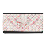 Modern Plaid & Floral Leatherette Ladies Wallet (Personalized)