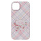 Modern Plaid & Floral iPhone 14 Pro Max Case - Back