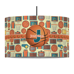 Basketball 12" Drum Pendant Lamp - Fabric (Personalized)