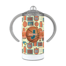 Basketball 12 oz Stainless Steel Sippy Cup (Personalized)