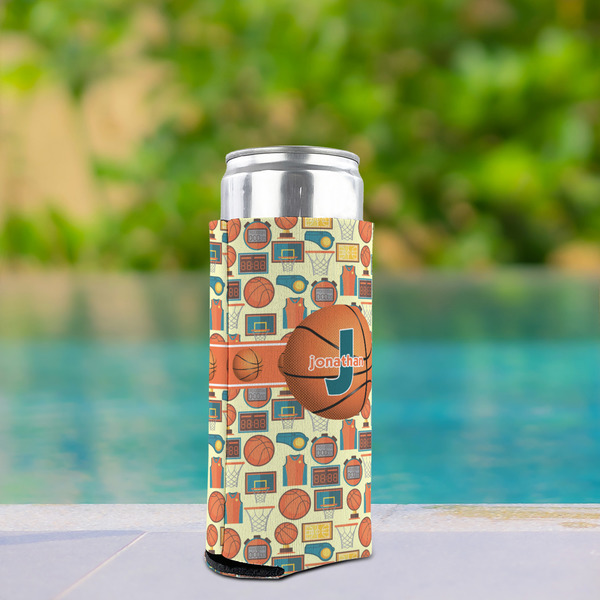 Basketball Can Cooler - Tall 12oz - In Context
