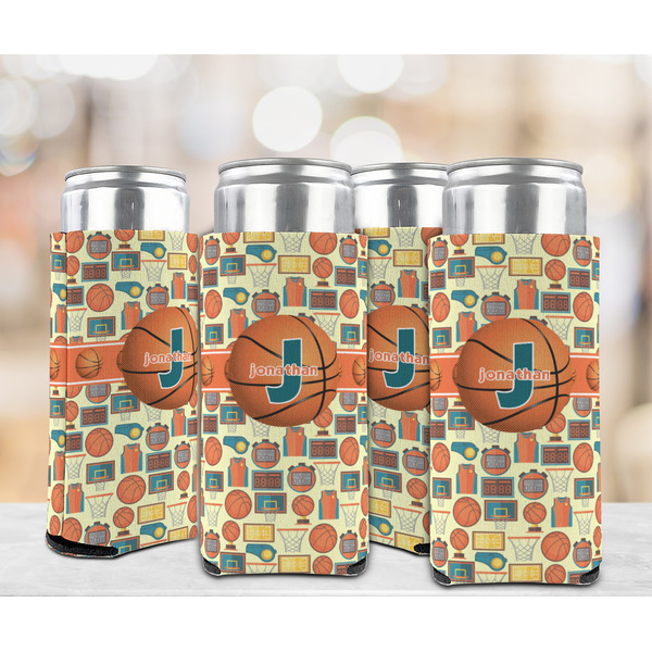 Basketball 12oz Tall Can Sleeve - Set of 4 - LIFESTYLE