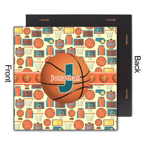 Basketball 12x12 Wood Print - Front & Back View