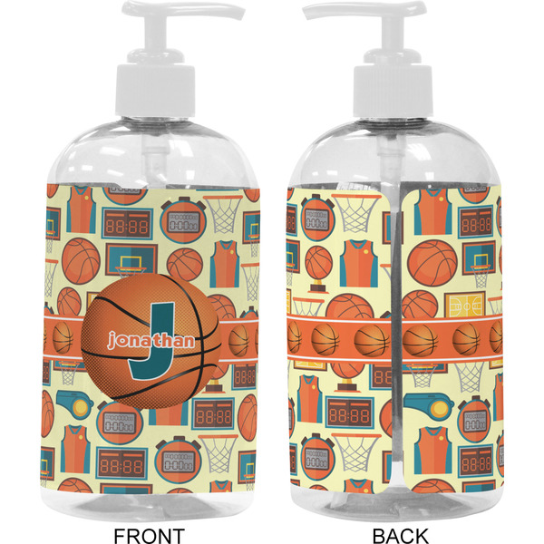 Basketball 16 oz Plastic Liquid Dispenser- Approval- White