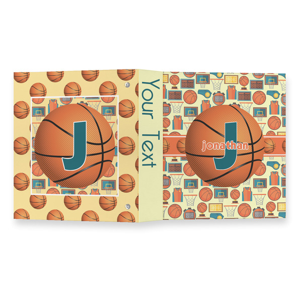 Basketball 3 Ring Binders - Full Wrap - 1" - OPEN OUTSIDE