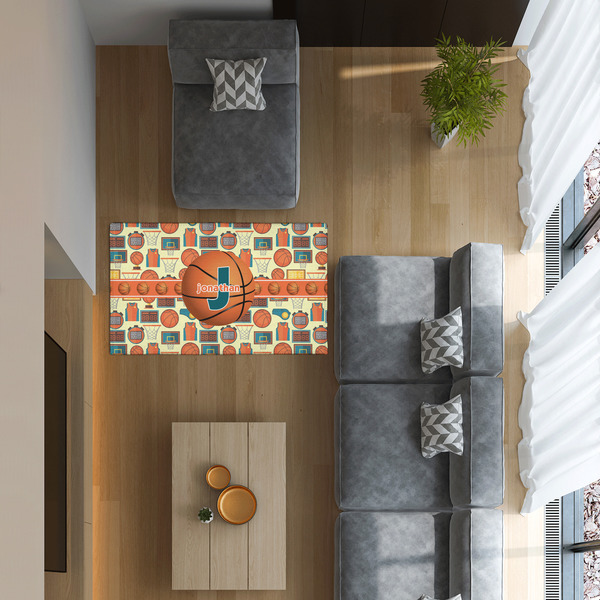 Basketball 3'x5' Indoor Area Rugs - IN CONTEXT