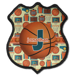 Basketball Iron On Shield Patch C w/ Name or Text