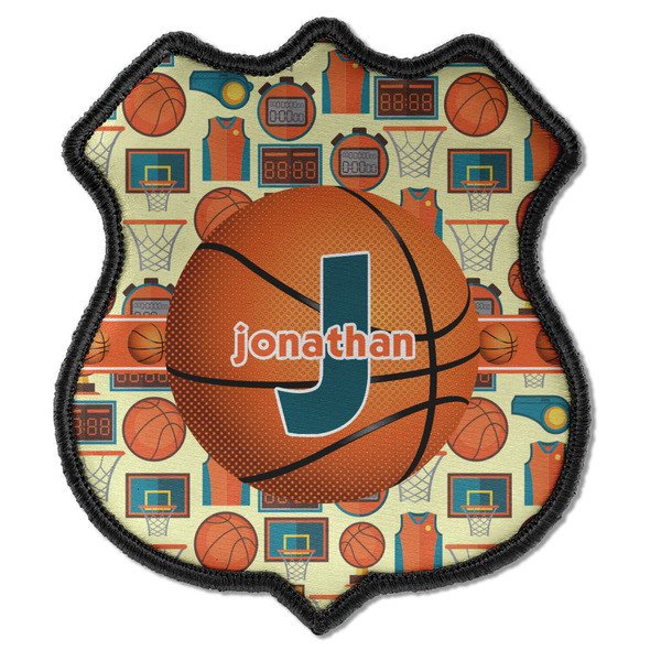 Custom Basketball Iron On Shield Patch C w/ Name or Text