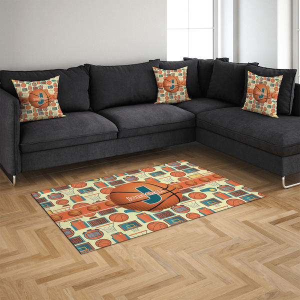 Basketball 4'x6' Indoor Area Rugs - IN CONTEXT