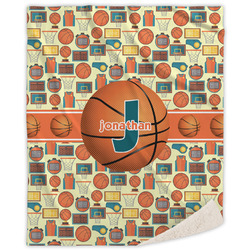 Basketball Sherpa Throw Blanket (Personalized)
