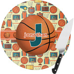 Basketball Round Glass Cutting Board - Small (Personalized)