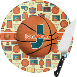 Basketball Round Glass Cutting Board - Small (Personalized)