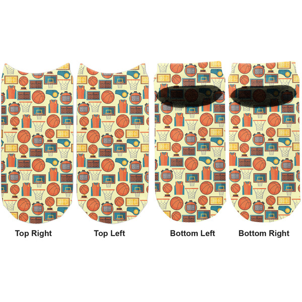 Basketball Adult Ankle Socks - Double Pair - Front and Back - Apvl